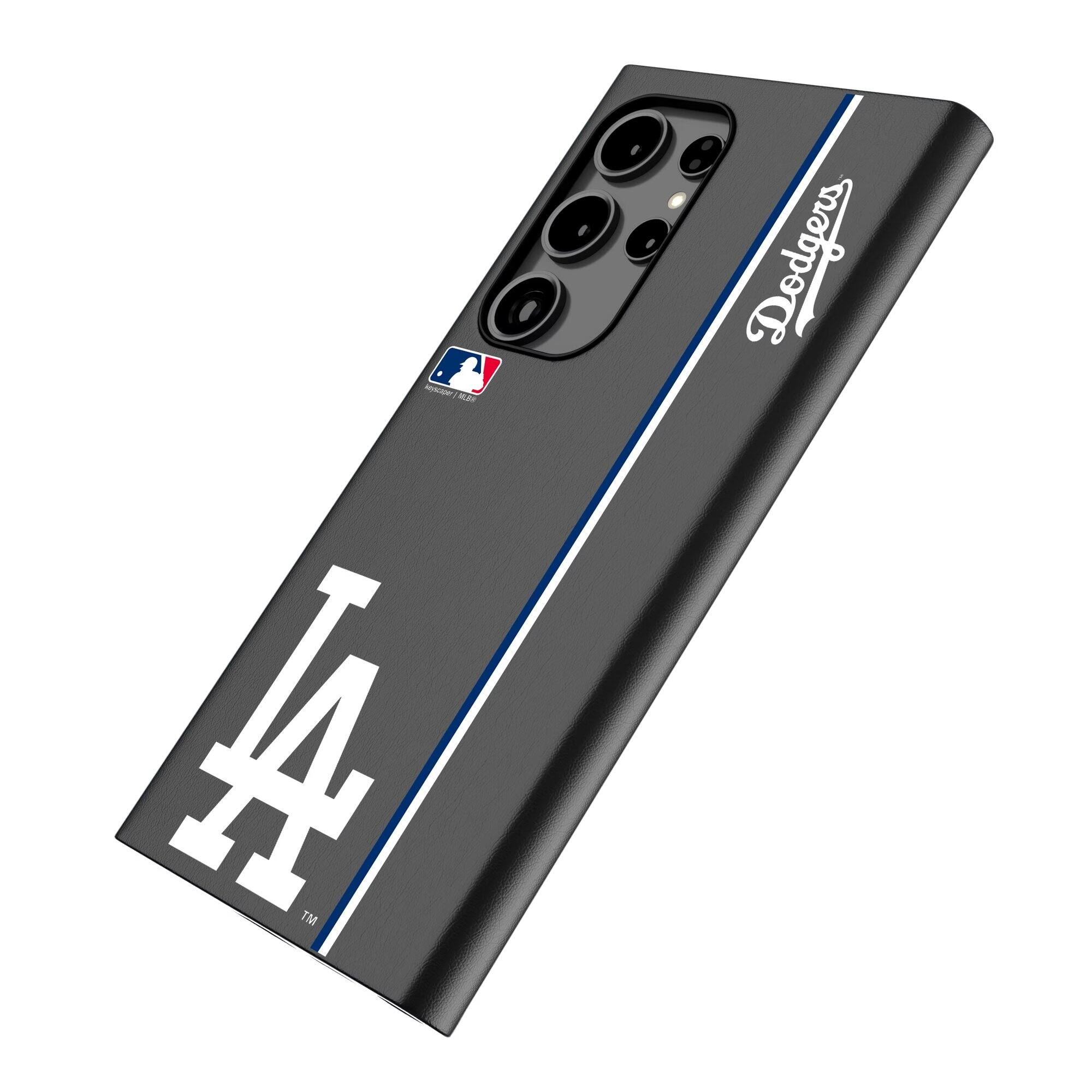 Alt View 1. Keyscaper - Los Angeles Dodgers Galaxy Magnetic Bump Case - S24 Ultra - Black.