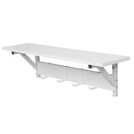 JJS - Floating Shelf Coat Rack - White