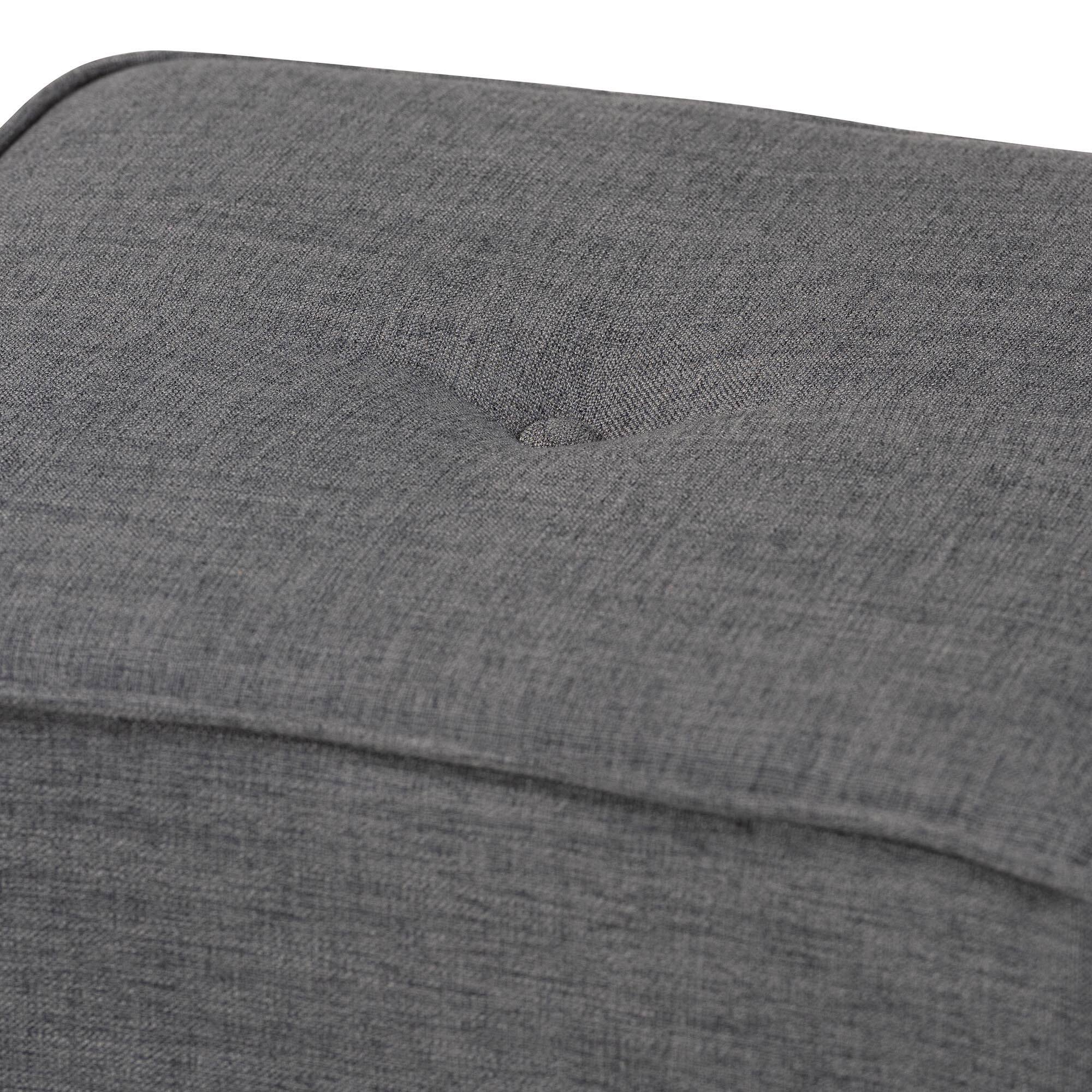 Left. Baxton Studio - Corinne Modern and Contemporary Fabric Upholstered Ottoman - Grey.