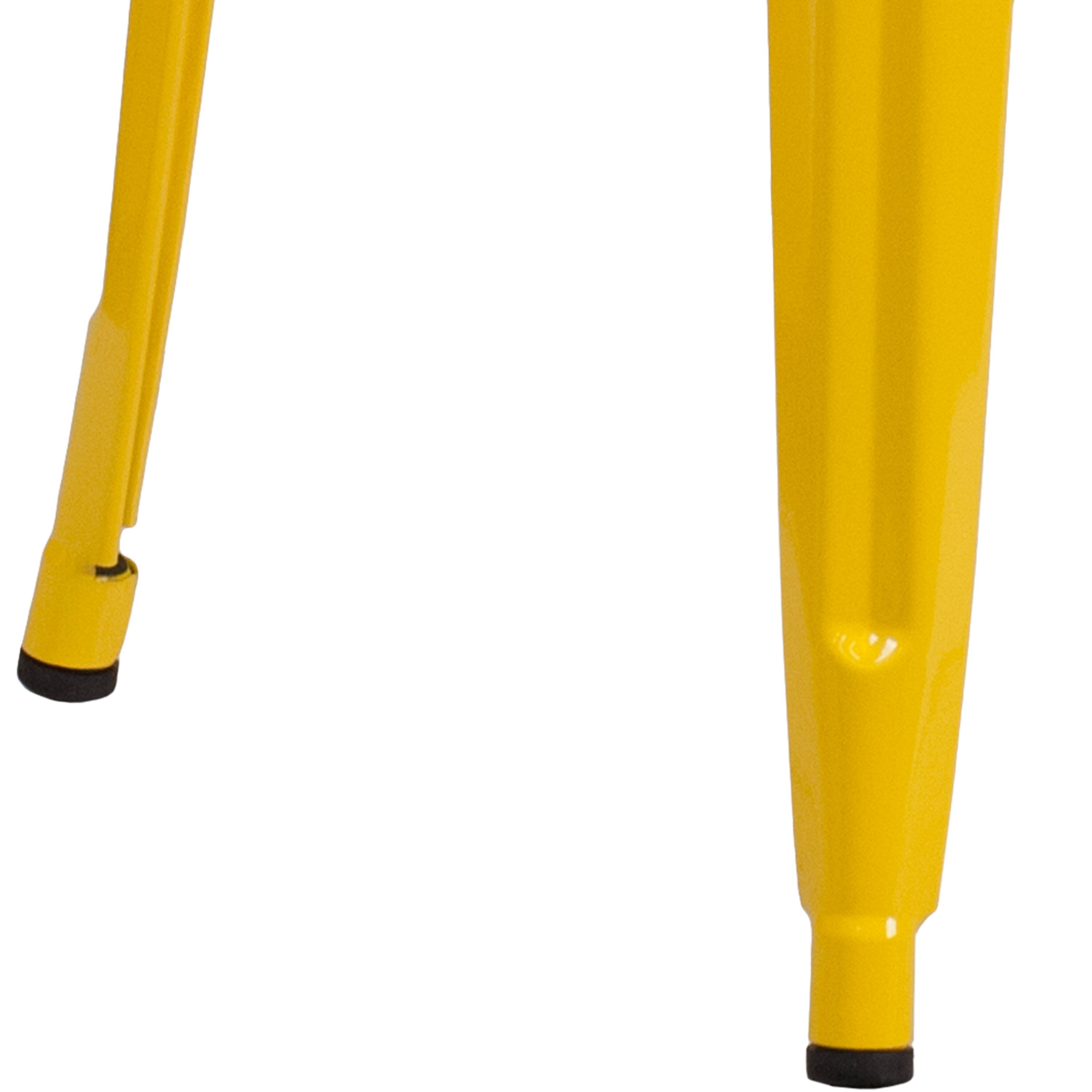 Alt View 9. Emma + Oliver - Commercial Grade 30"H Backless Metal Indoor-Outdoor Barstool with Square Seat - Yellow.