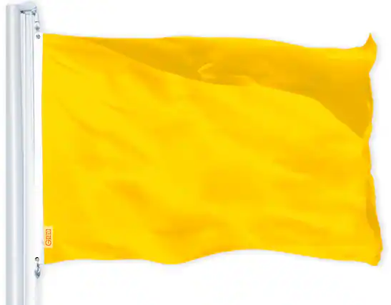 Front. G128 - 2x3 ft Heavy-Duty 150D Polyester Flag, Indoor/Outdoor with Brass Grommets and Reinforced Hem. - golden yellow.