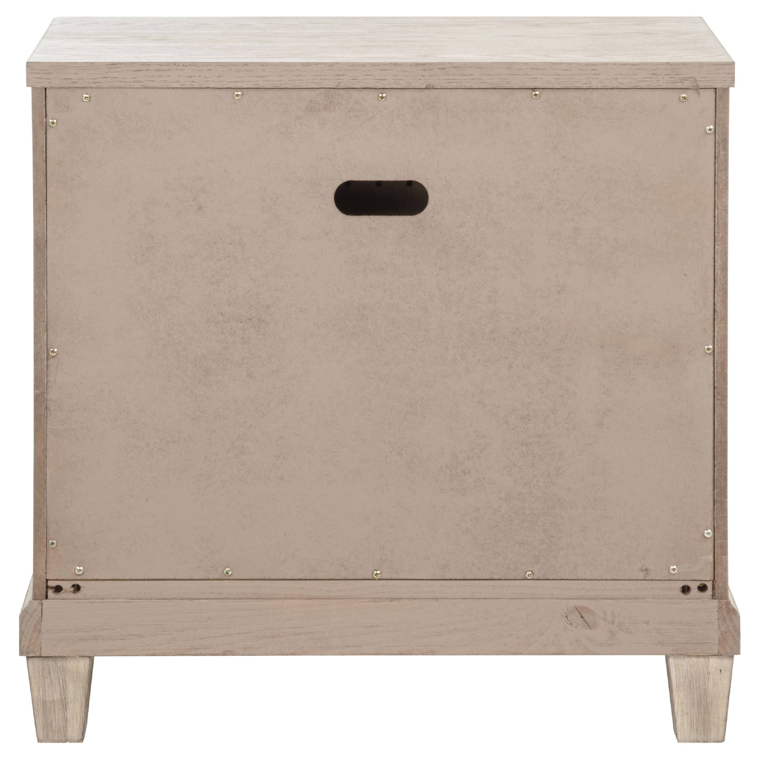 Alt View 3. Manhattan Lane - Kylie Nightstand with 2 Drawers, Tapered Legs, Washed Oak Wood 27 Inch - Washed Oak Brown.