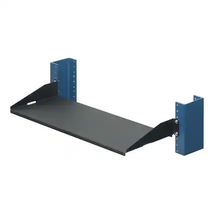 Front. RackSolutions - RackSolutions 1U 2Post Solid Cantilever Shelf 7in (D) - Flanged Down - Black.