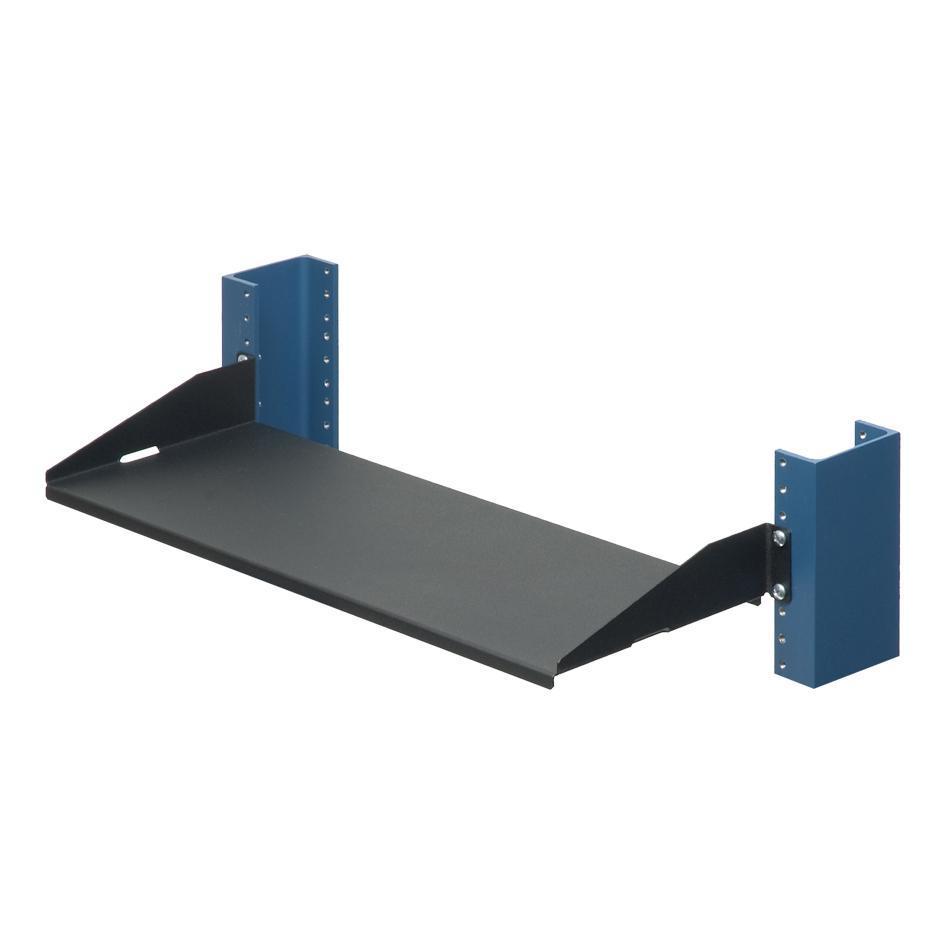 Front. RackSolutions - RackSolutions 1U 2Post Solid Cantilever Shelf 7in (D) - Flanged Down - Black.