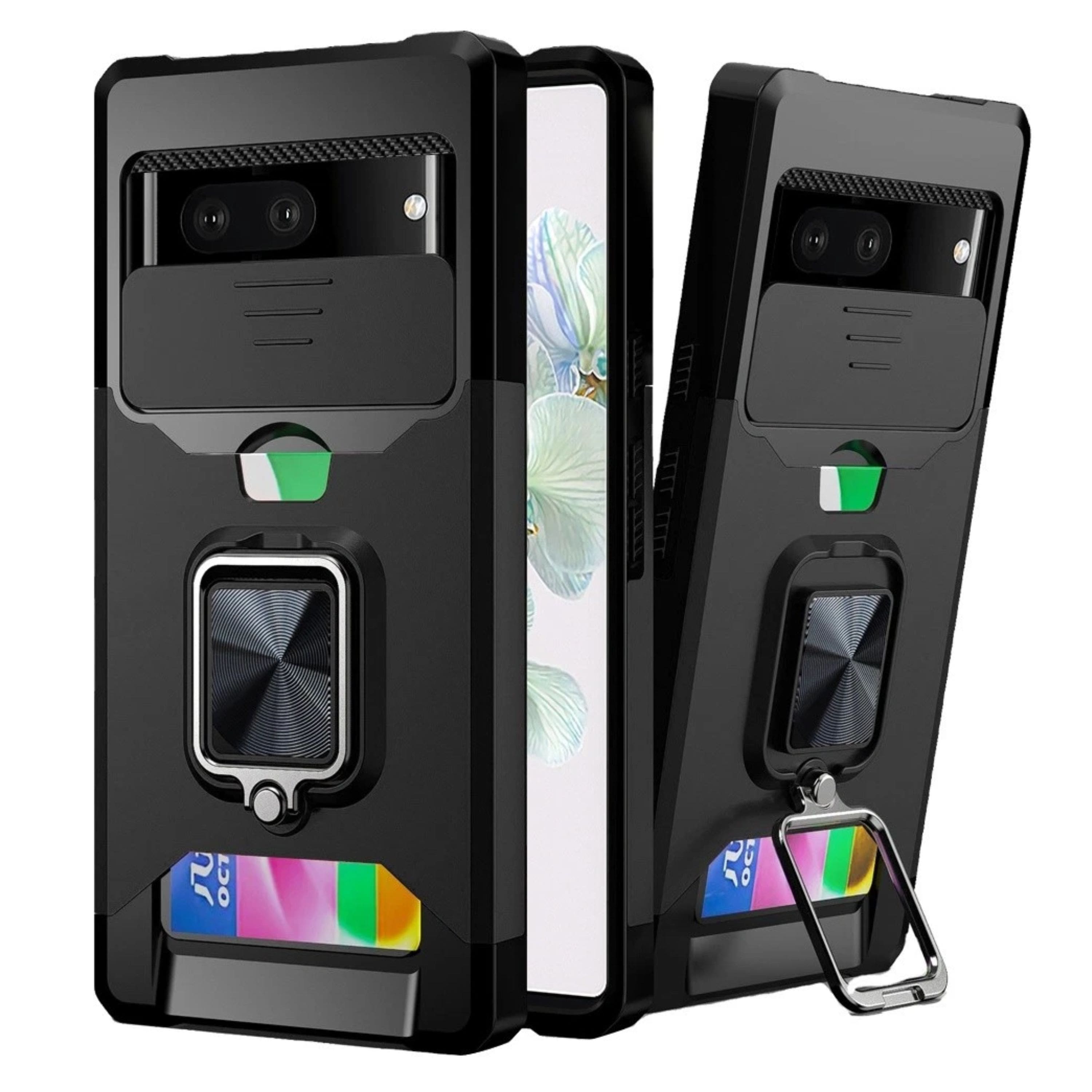 Kitcheniva - Multi-Use Card Magnetic Ring Stand Phone Case For Google Pixel 7 (Dual Camera) - Black price history on PriceWatchPro