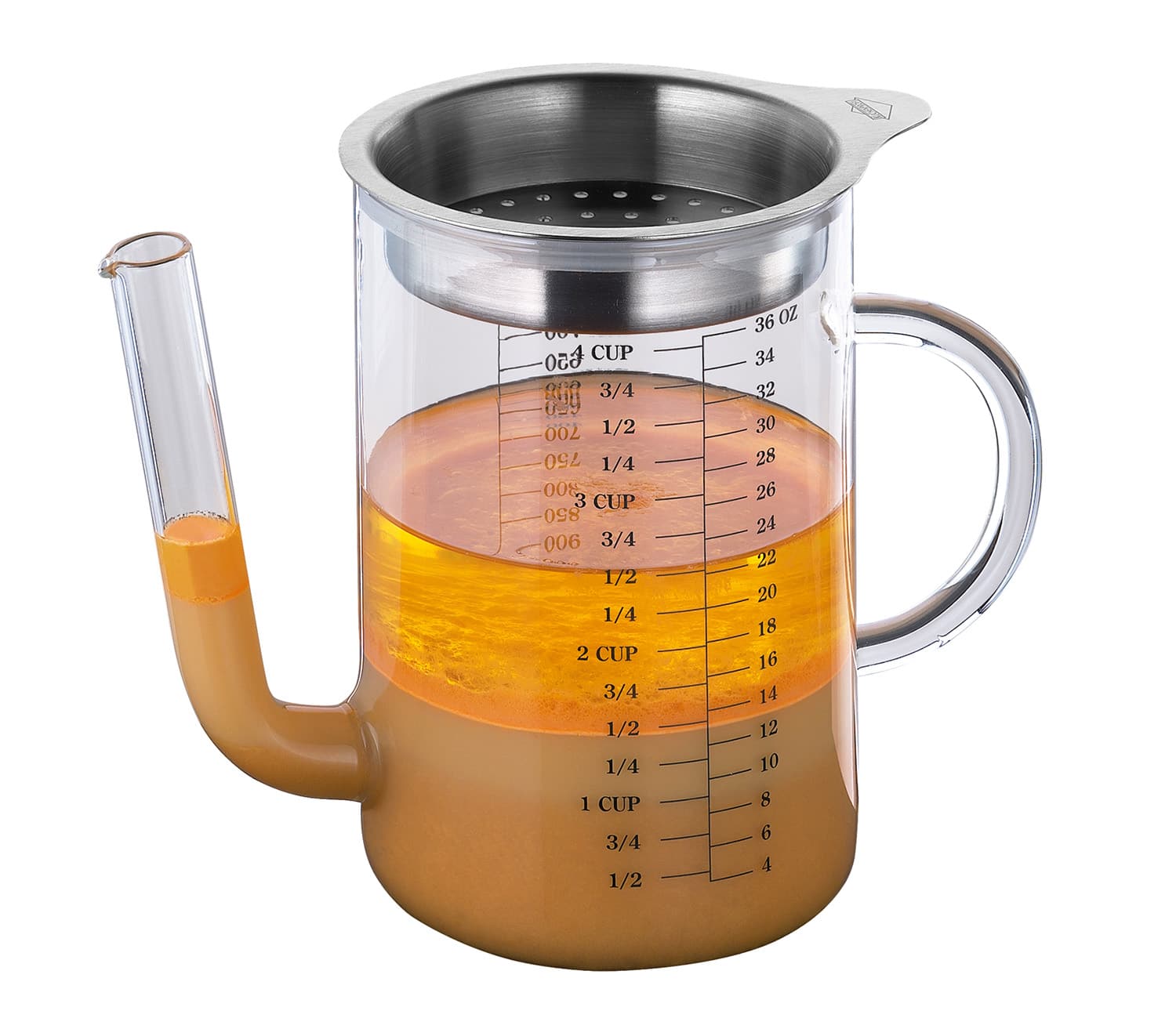 Kuchenprofi - Stainless Steel & Borosilicate Glass Gravy Separator, 34-ounce - Silver price history on PriceWatchPro