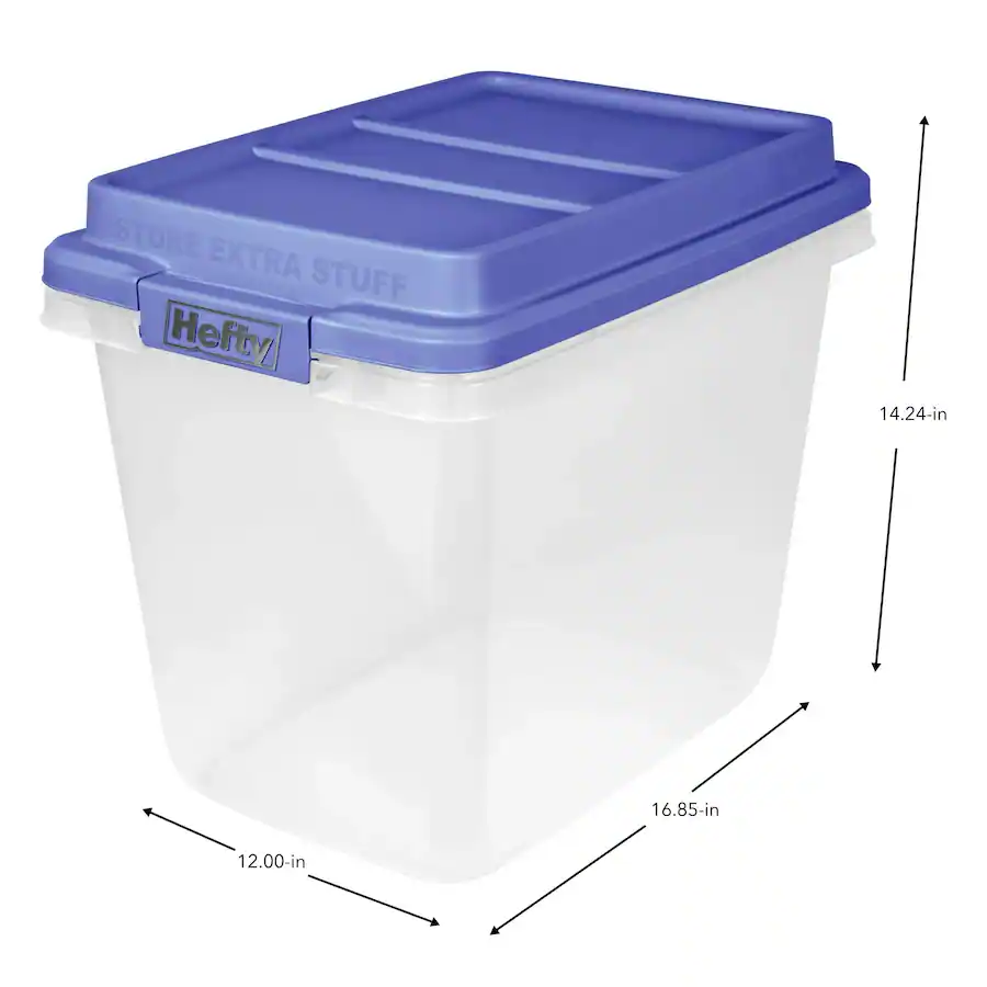 High Rise Pack Storage Hefty 6 Pack 32 Quart Hi Rise Stackable Plastic Storage Bin with Lid ...