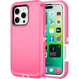 Entronix - Heavy Duty Triple-Layer Phone Case for iPhone 16 Pro Max - Ultimate Protection - Hot Pink