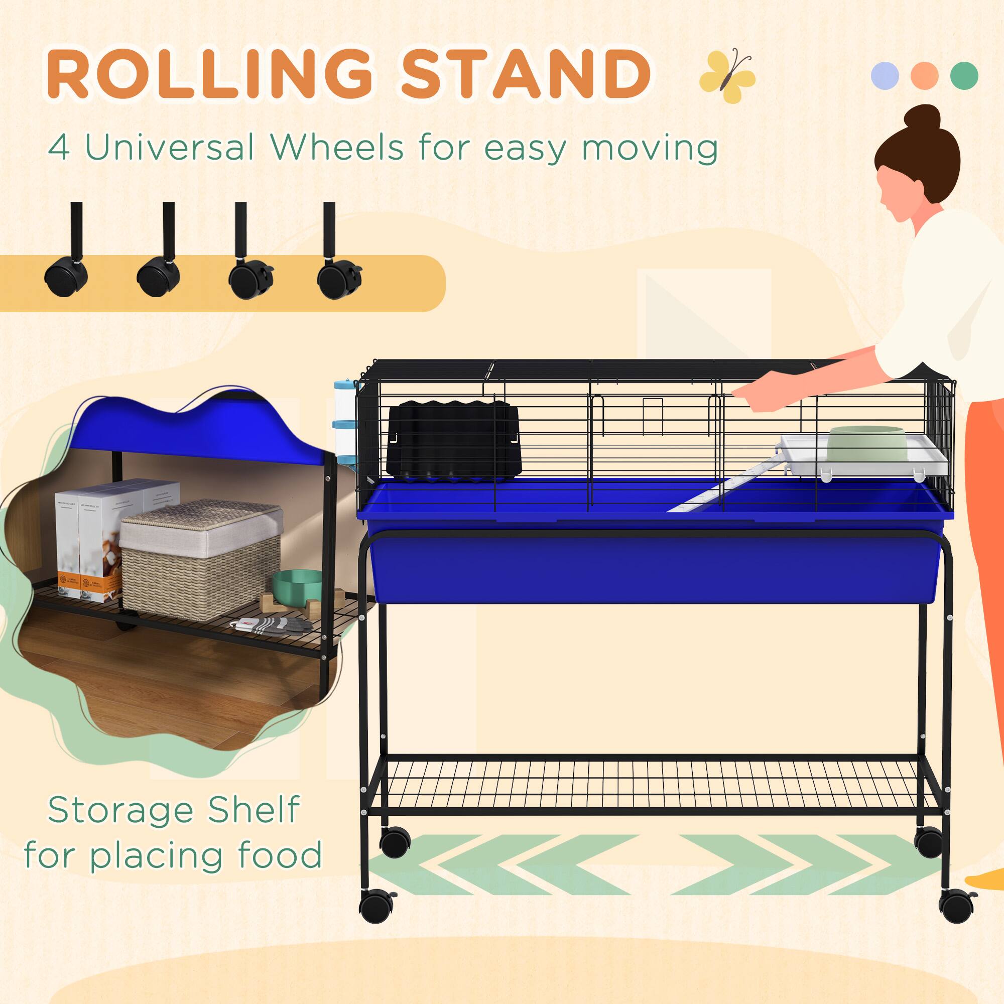 ROLLING STAND  
4 Universal Wheels for easy moving  

Storage Shelf for placing food