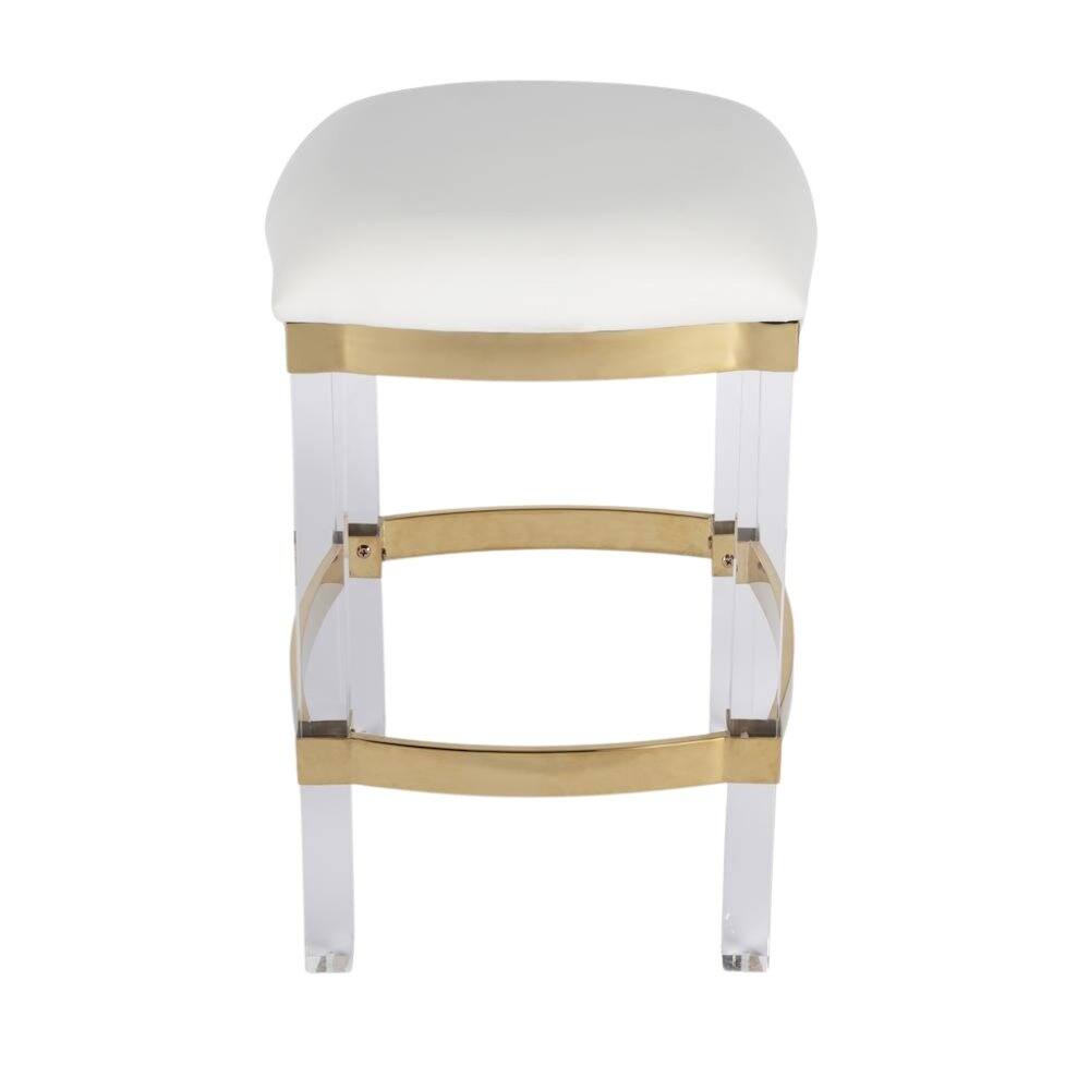 Left. Starlight Canyon Home - Clear Chair Acrylic Stool White Acrylic Furniture Acrylic Chair Stool - White.
