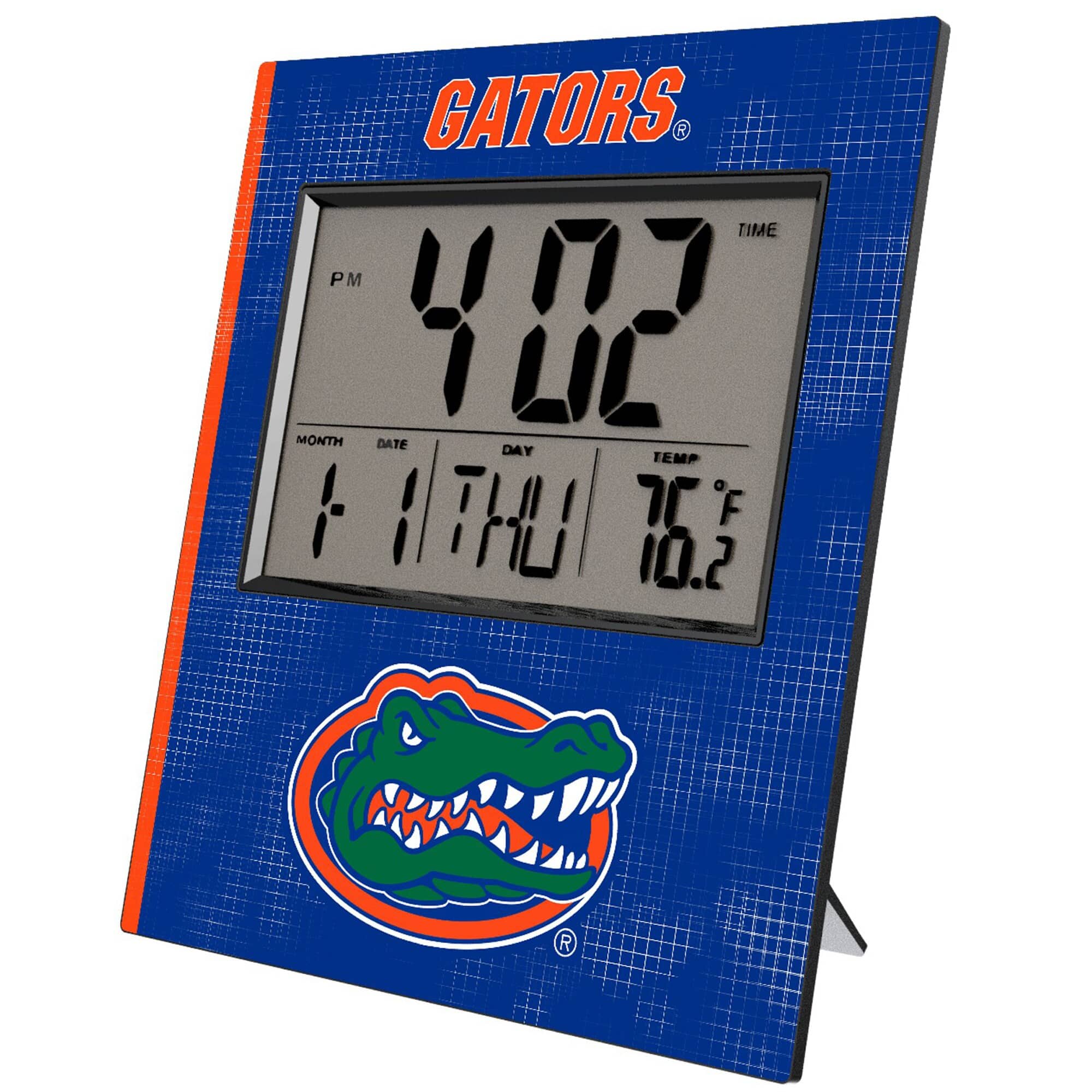 Keyscaper - Florida Gators Cross Hatch Digital Desk Clock - Multicolor