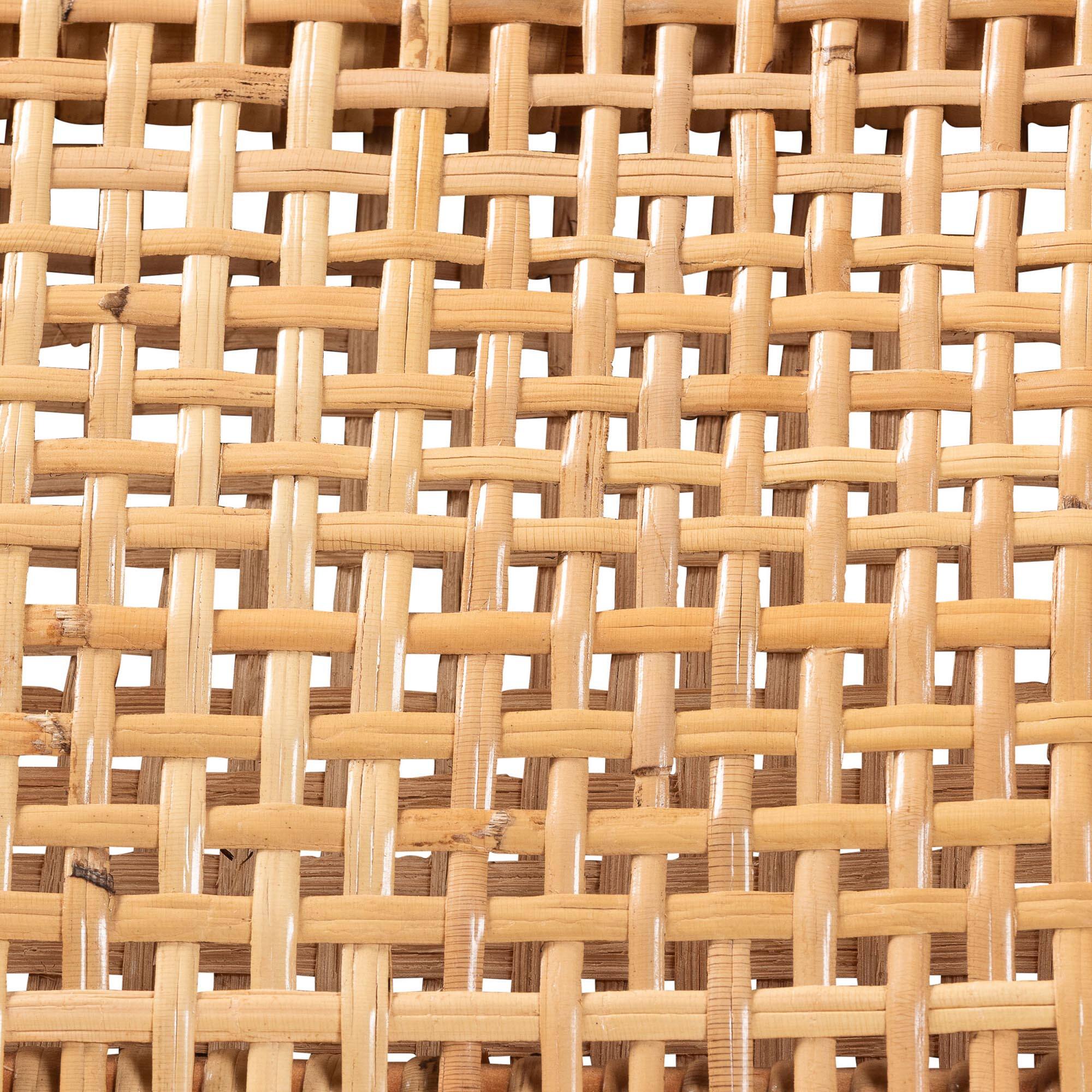 Alt View 2. bali & pari - Chatura Natural Rattan and Mahogany Wood 2-Piece Counter Stool Set – Handwoven Wicker Stool with Angled Back - Light Honey/Honey.