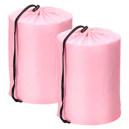Front. Unique Bargains - Drawstring Bag w/ Toggle & Cinch, Portable Outdoor Ditty Bag, 4x8in & 2pcs for Backpacking/Camping/Traveling - Pink.