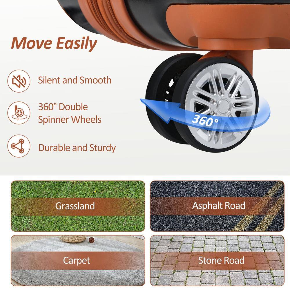 Move Easily

- Silent and Smooth
- 360° Double Spinner Wheels
- Durable and Sturdy

Grassland  
Asphalt Road  
Carpet  
Stone Road