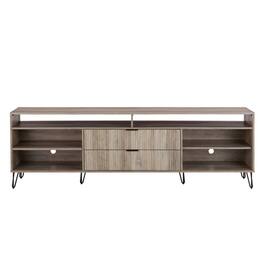 Manhattan Comfort - Dumbo Modern 85" Fluted TV Stand - Rustic Gray