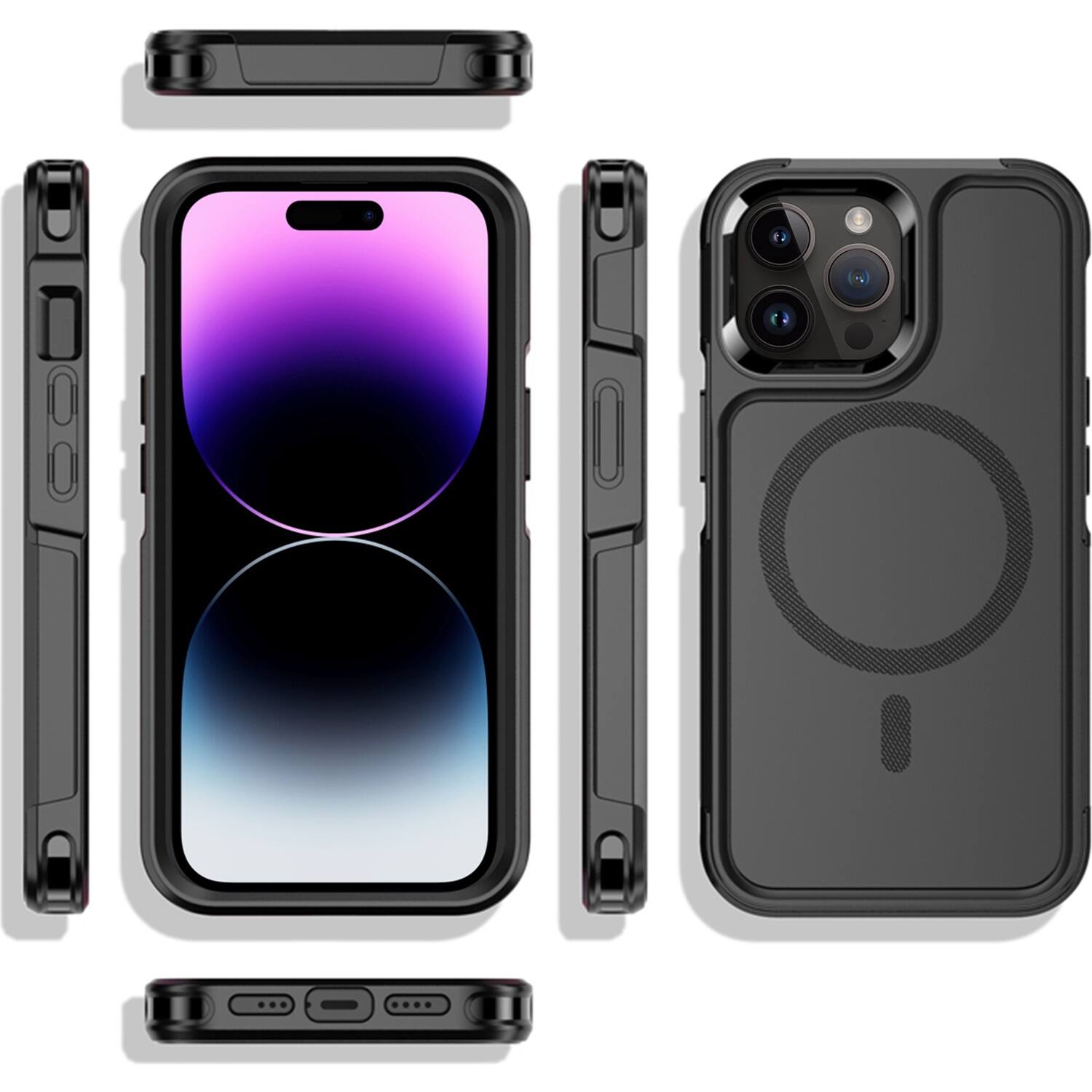 Alt View 12. SaharaCase - Armor Series Hard Shell Case for Apple iPhone 14 Pro - Black.