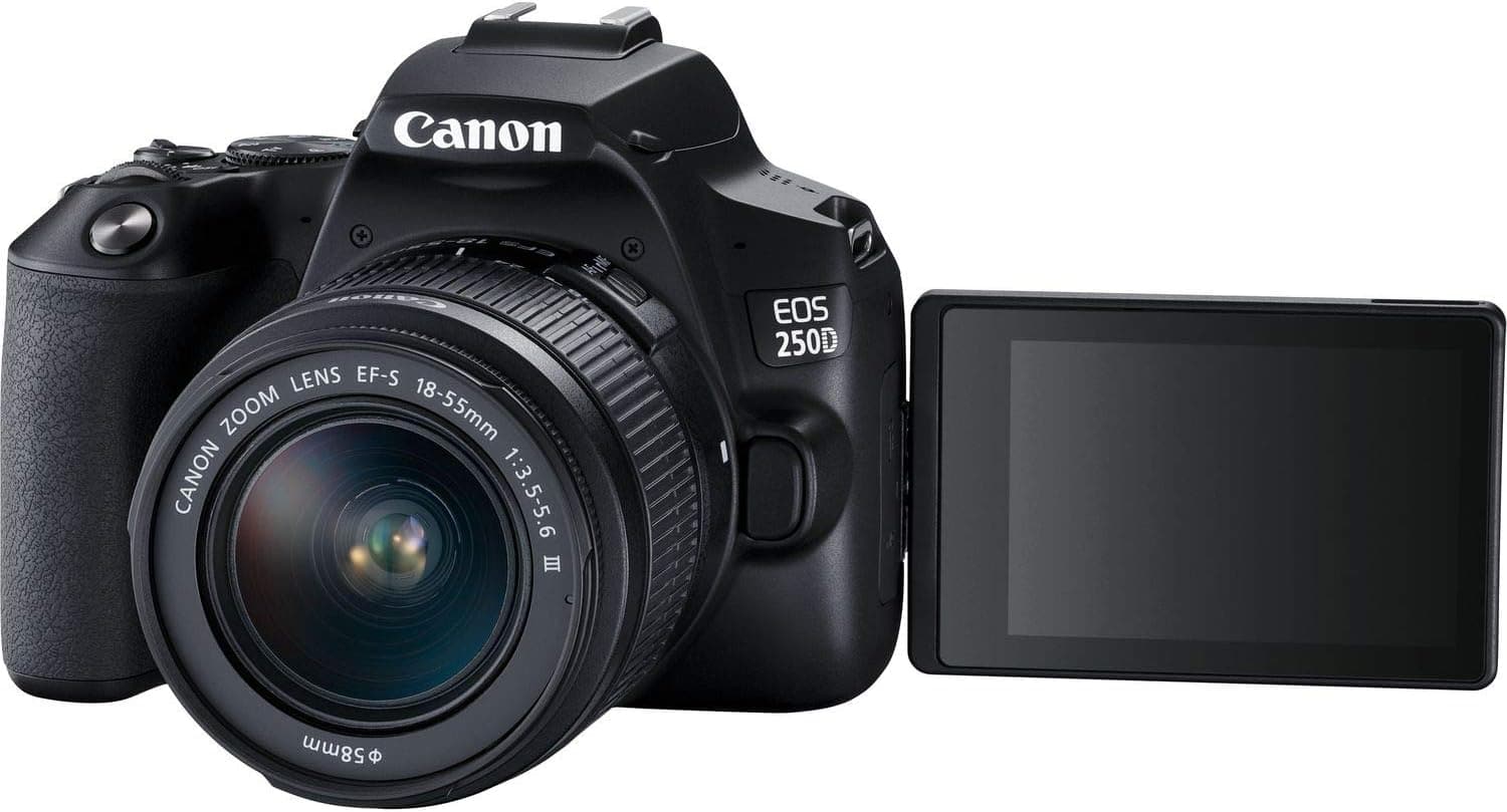 Canon EOS 250D DSLR Camera with 18 55mm Lens (Black) (3453C002) +