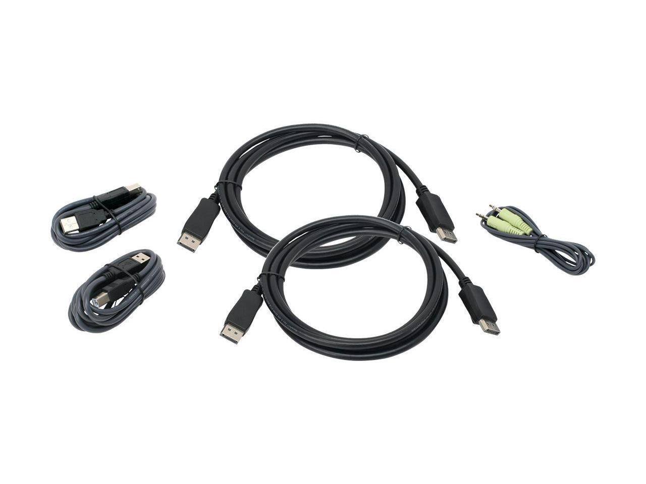 Alt View 3. IOGEAR - IOGEAR G2L9202UTAA3 6ft Dual View DisplayPort, USB KVM Cable Kit with Audio (TAA) - 1 PACK.