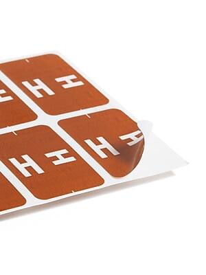 Alt View 3. Smead - Smead AlphaZ ACCS Color-Coded Alphabetic Labels, H, Dark Brown, 100/Pk (67178) - Brown.