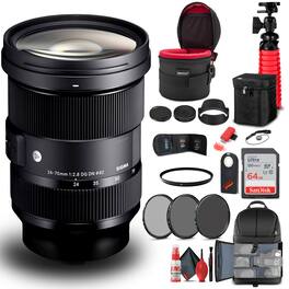 Sigma - 24-70mm f/2.8 DG OS HSM Art Lens for Nikon F (576955) Bundle - Black