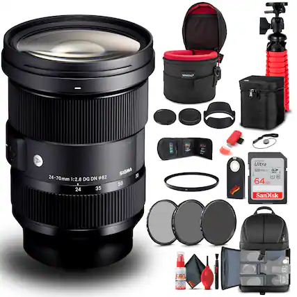 VIVITAR 3093487 A 24-70mm 1:2.8 DG DN 82 24 35 SIGMA 7 50 SAVE SMpik Ultra 120 B/ 1 a 1 64GB SanDisk FAVE
- VIVITAR 24-70mm 1:2.8 DG DN Ø82
- 24 35 50 70
- SanDisk Ultra 64GB 120MB/s
- VIVITAR camera bag
- Tripod
- Lens caps
- Cleaning kit
- Memory card
- Filters
- Camera backpack