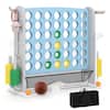 Front. Costway - Costway Giant 4-IN-A-ROW Game Set with Ring-toss, Basketball Hoop, Cup Holders, Storage bag - Gray & Light Blue.