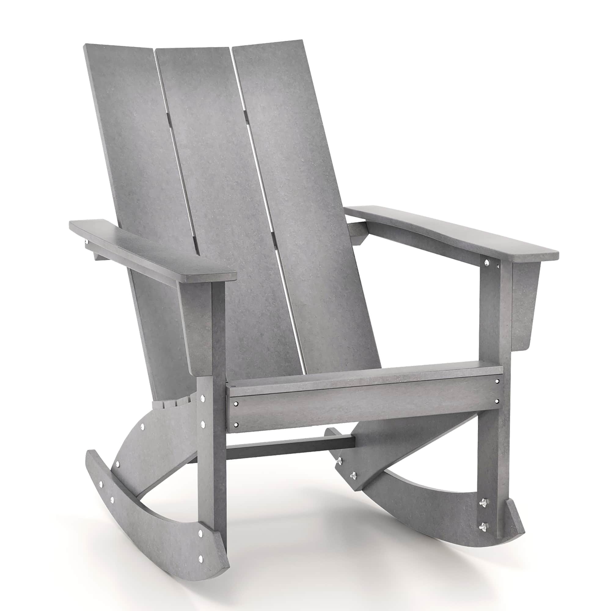 Costway - Patio Adirondack Rocking Chair All Weather HDPE Porch Rocker 330lbs Outdoor - Gray