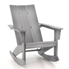 Costway - Patio Adirondack Rocking Chair All Weather HDPE Porch Rocker 330lbs Outdoor - Gray