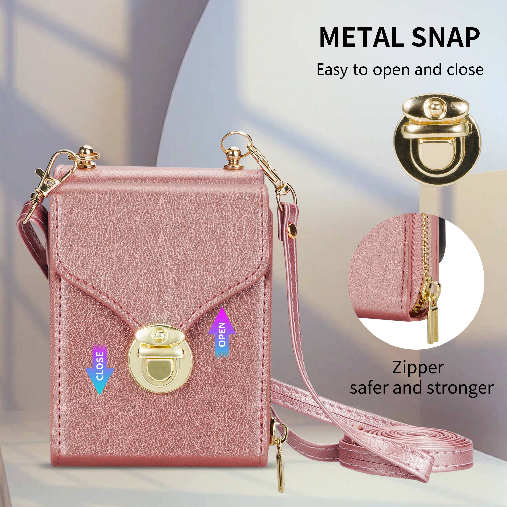 METAL SNAP  
Easy to open and close  

Zipper safer and stronger