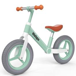 WELSPO - 12" Kids Balance Bike No Pedal Toddler Bike for 2-5 Years Old - Green Grey