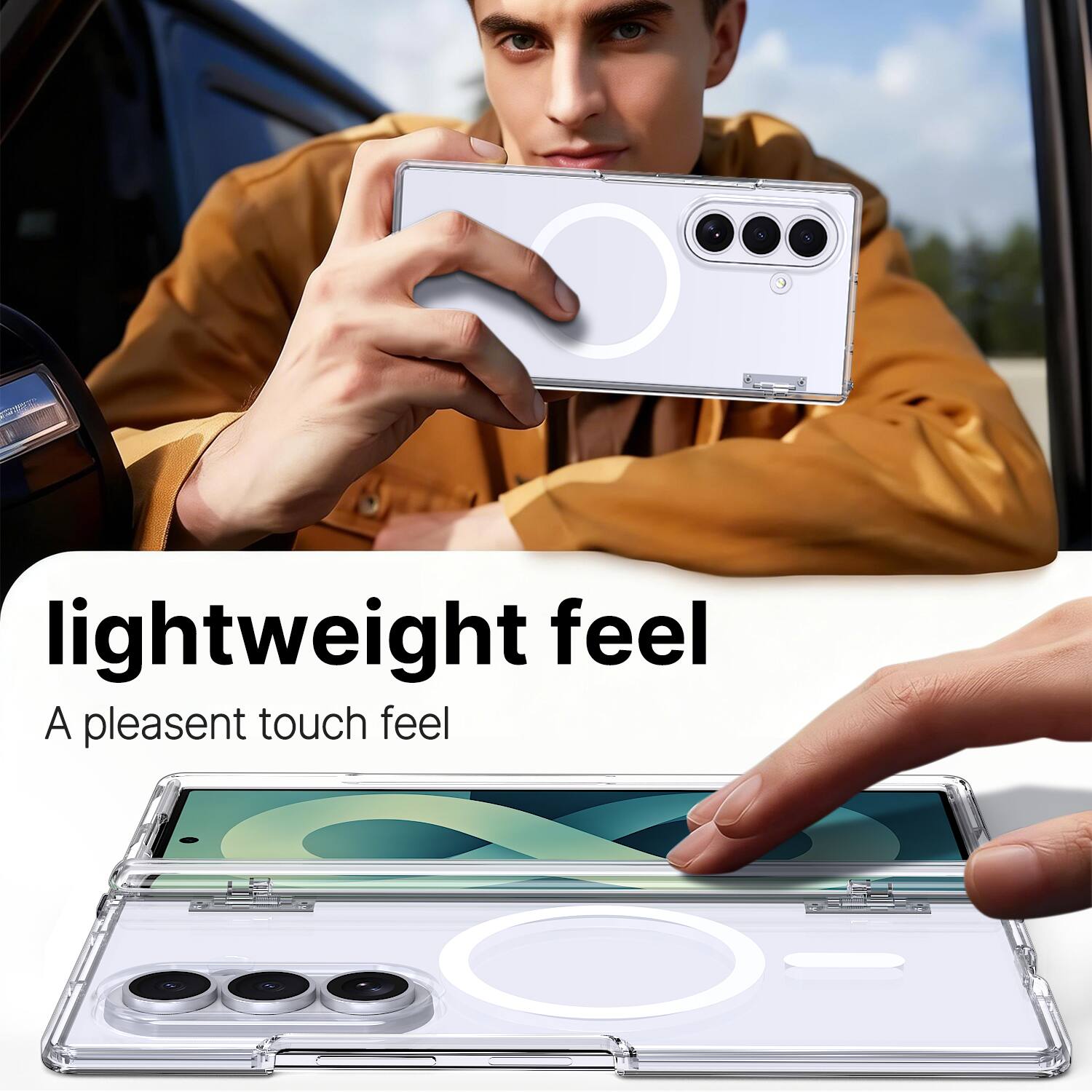 lightweight feel  
A pleasant touch feel