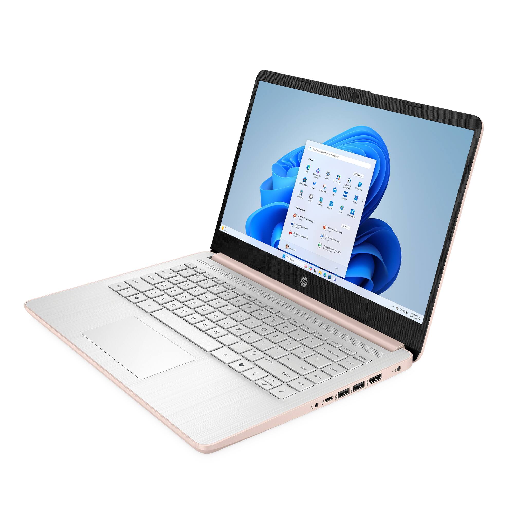 Alt View 6. HP - 14" Laptop - Intel Celeron N4500 2021 - 4GB Memory - 64GB eMMC - Pale Rose Gold.