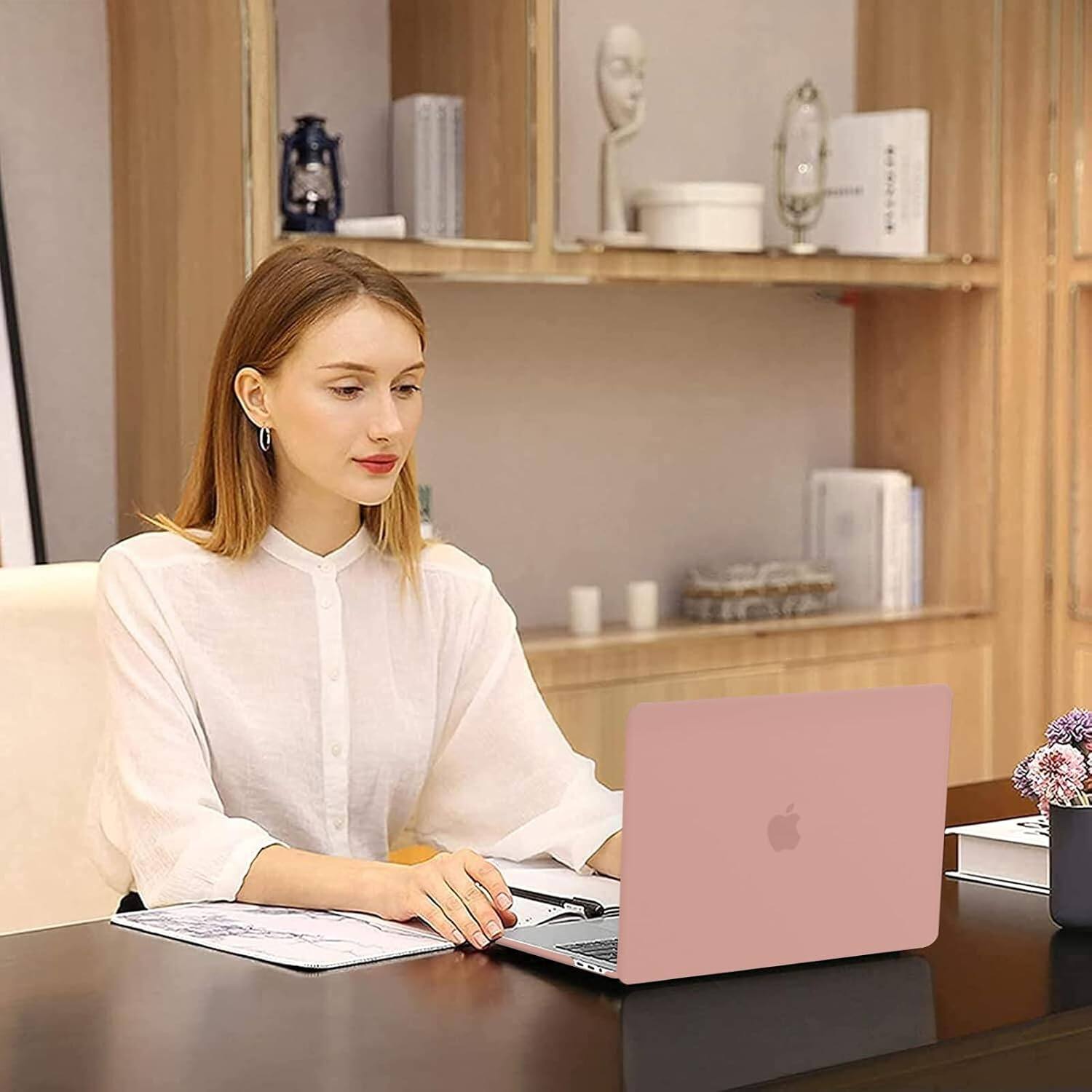 Alt View 2. mosiso - MacBook Pro 13" hard shell case with keyboard skins, screen protector and storage bag - Salmon Pink.