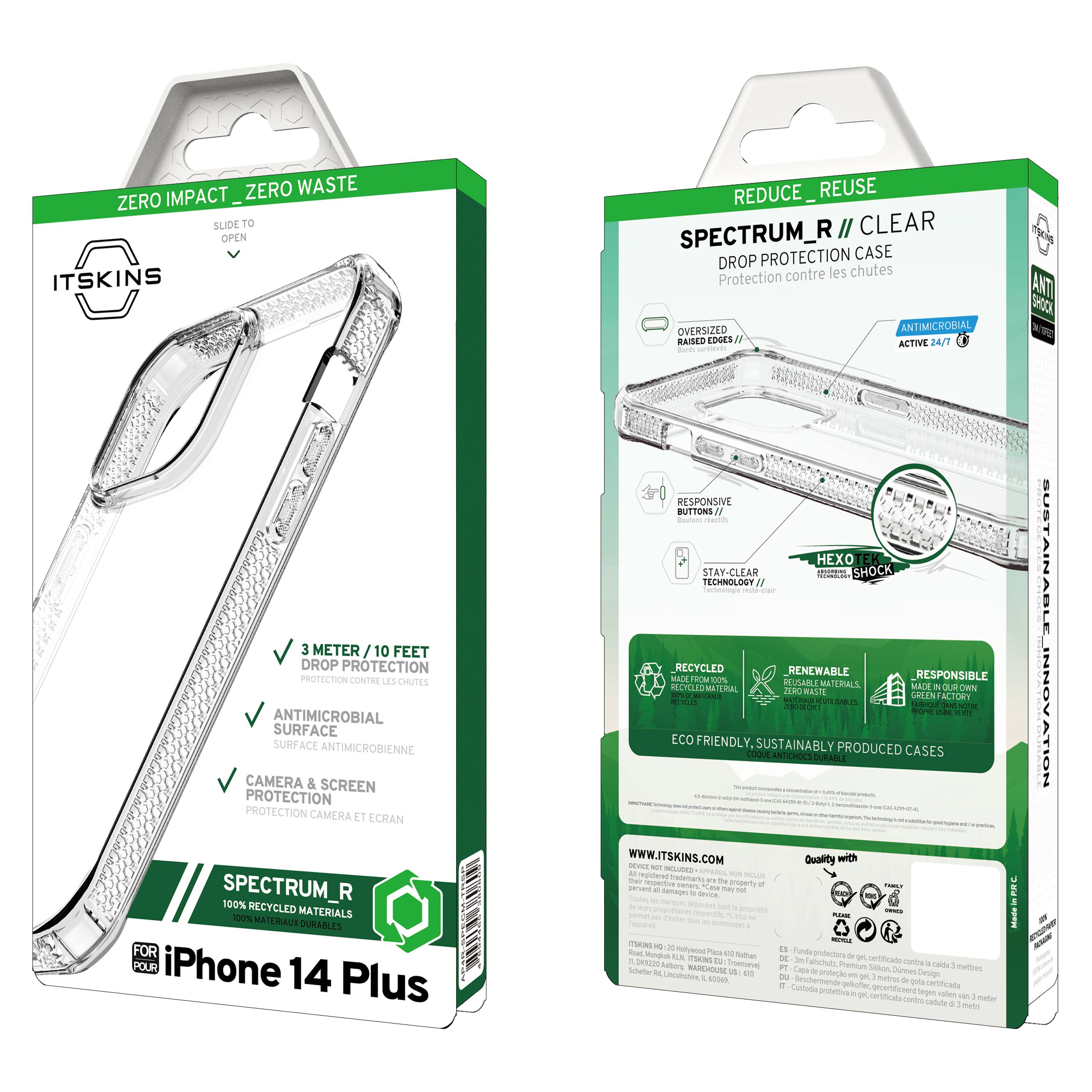Alt View 3. Itskins - Spectrum R Clear Case for Apple iPhone 14 Plus.
