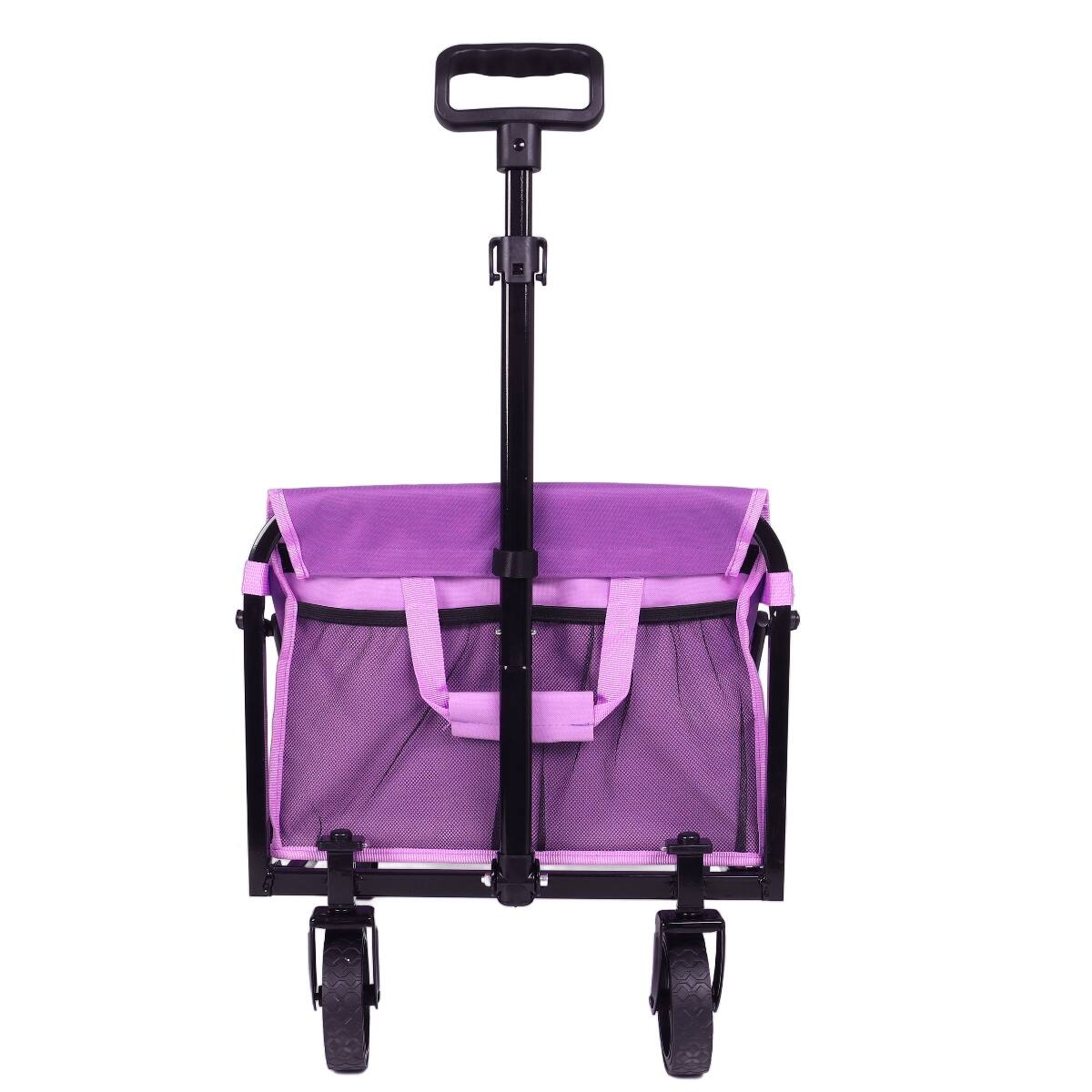 Alt View 6. Loheer - Loheer Lightweight Collapsible Wagon with Wheels, Foldable Utility Cart with 360 lb Capacity, Purple.