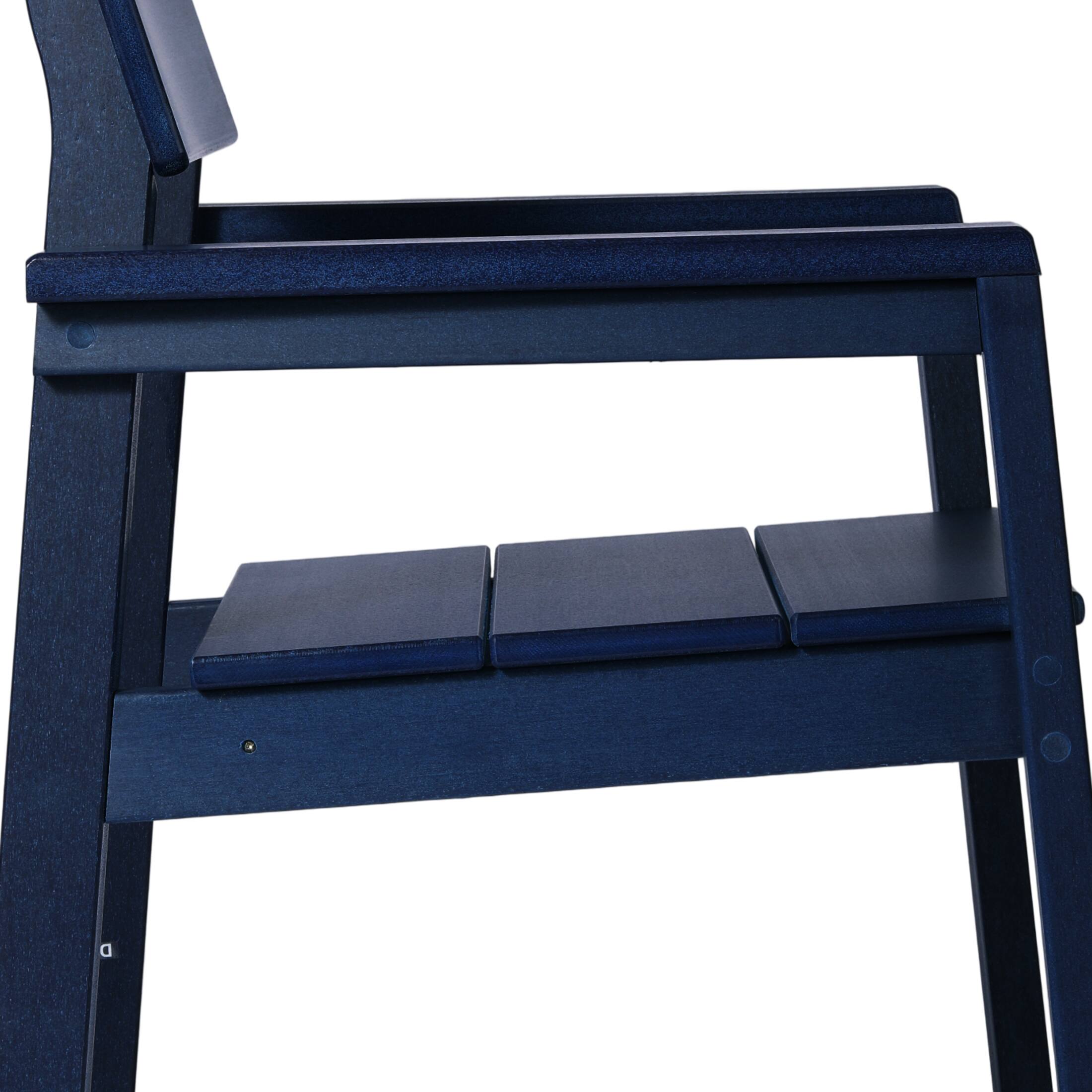Alt View 4. WestinTrends - WestinTrends Paloma Modern HDPE Outdoor Patio Dining Arm Chairs (Set of 2) - Navy Blue.