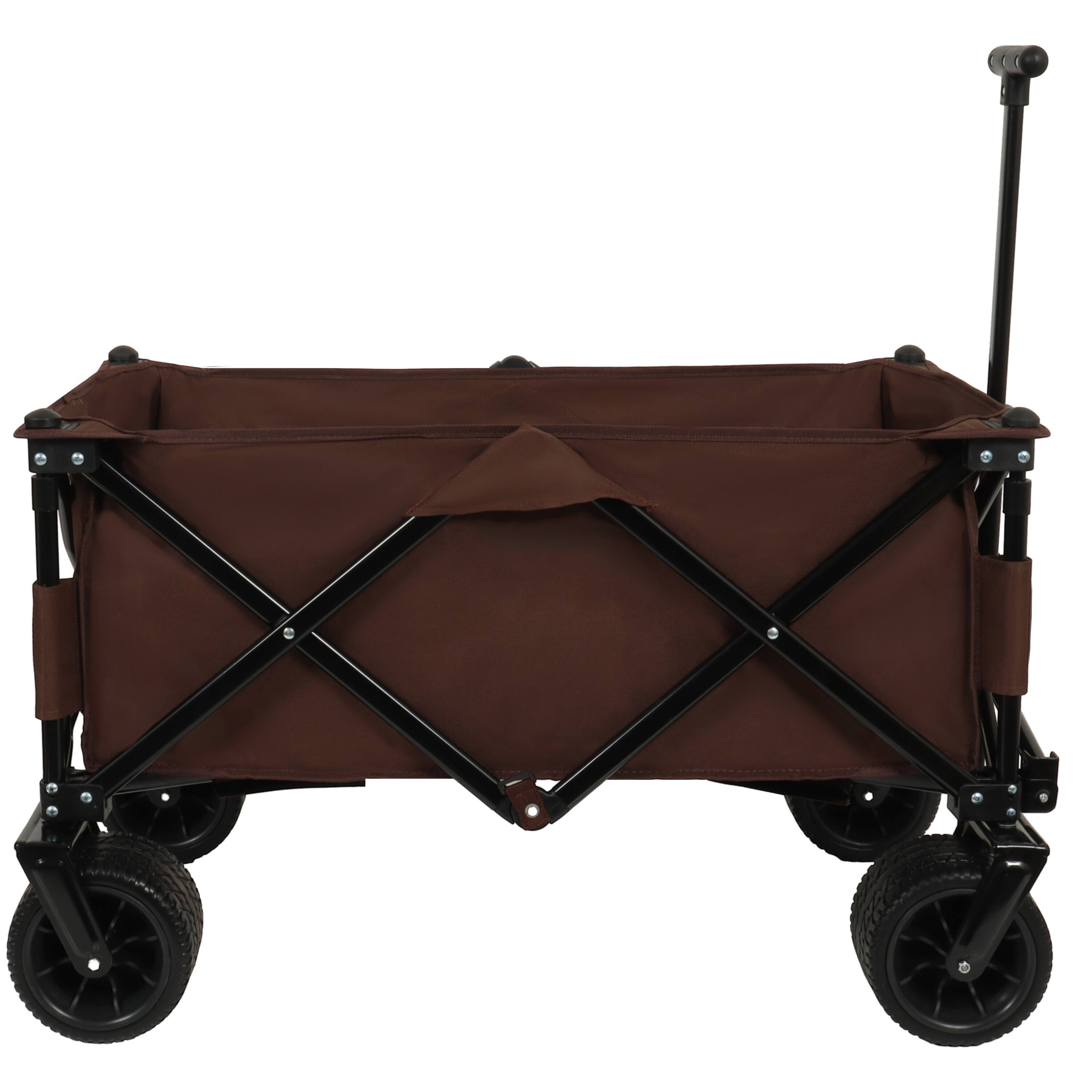 Alt View 1. APRILSOUL - Utility Park Garden Cart Tool Customized Color Folding Camping Trolley Outdoor Picnic Beach Wagon Brown - Brown.
