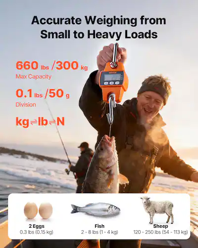 crane hook with digital weight scale 0-50kg Hanging Handheld Mini Scale LED Display Fish Scale S Shape for Commercial Load Bearing, Daily Weighing : Industrial & Scientific white (optional) Capacity 200kg/440lb Digital Crane Scale