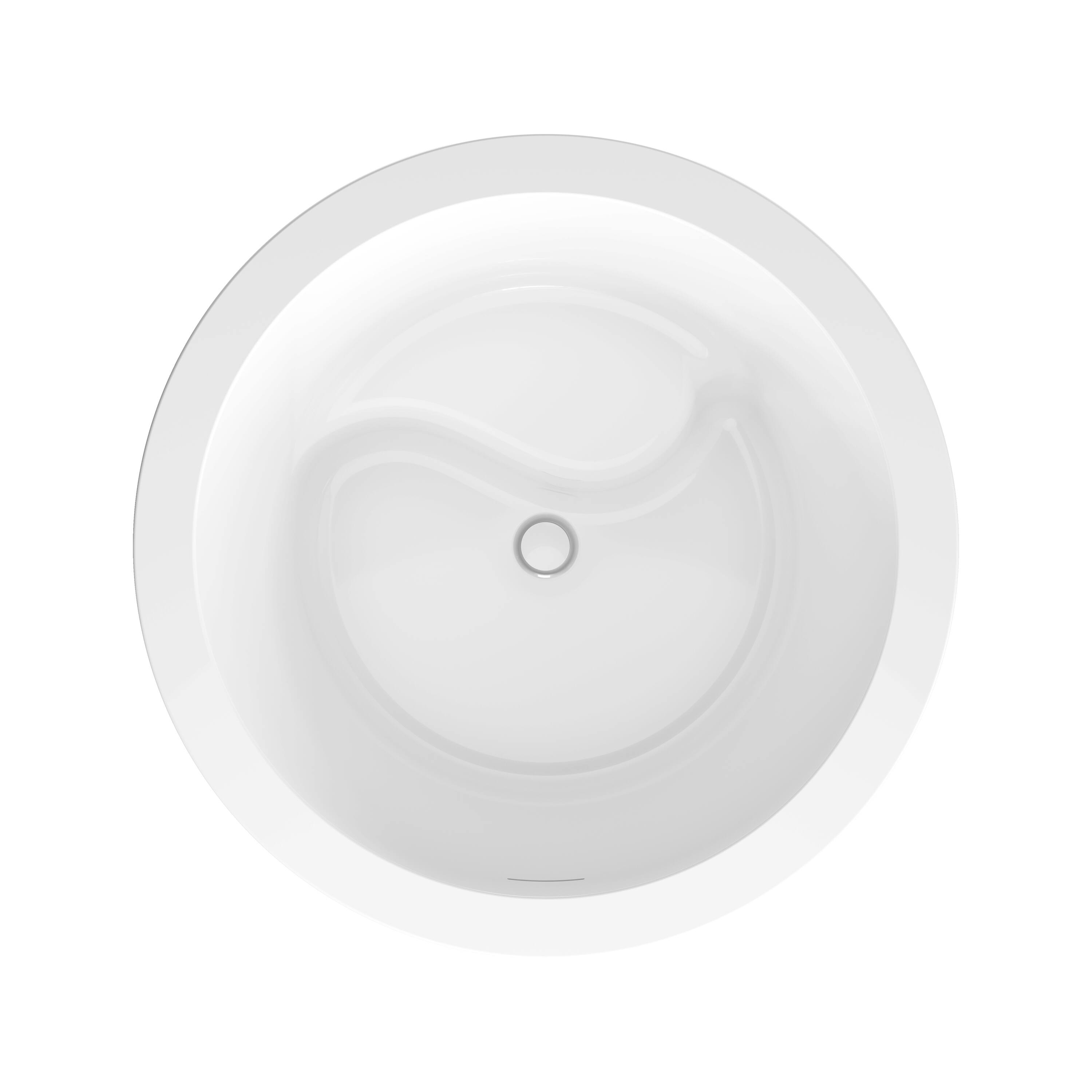 Alt View 10. WELLFOR - HINOKI 41 in. x 41 in. Pure Acrylic Round Soaking Bathtub with Center Drain and Overflow - White.