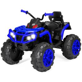 Best Choice Products - 12V Kids Ride-On ATV Quad w/ Bluetooth, 3.7mph Max, Treaded Tires, LED Lights, Radio - Blue
