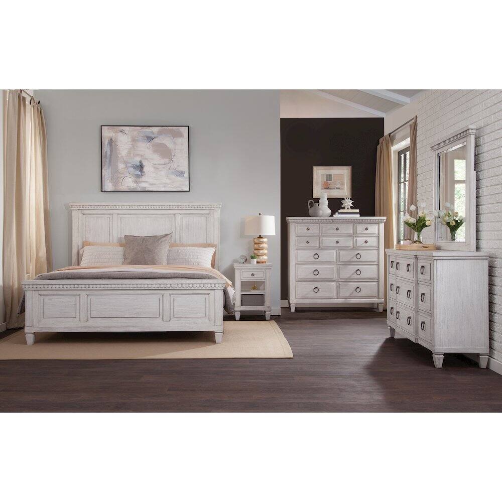 Alt View 2. American Woodcrafters - Salter Path 1-Drawer Nightstand - White with Grain - White.
