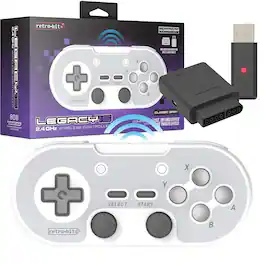Retro-Bit - Legacy16 2.4GHz Wireless Controller for SNES, Switch, and USB Devices - Classic Grey - Gray