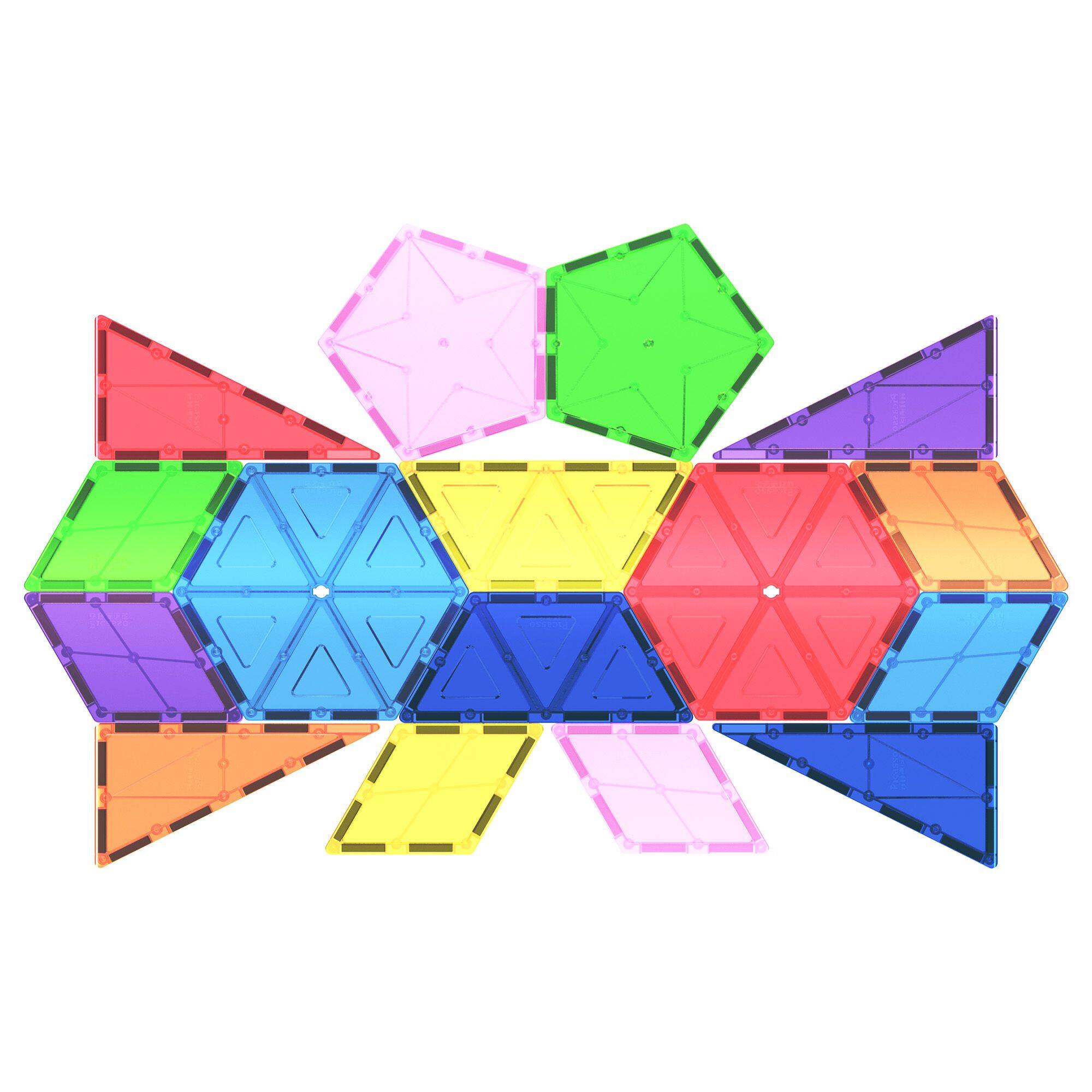 Alt View 3. PicassoTiles - PICASSO-TILES 16 PC  Magnetic Tiles, Magnetic Building Blocks for Kids, Magnet for Kids 3+.