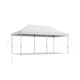 Kadyn - 10 x 20 Feet Adjustable Folding Heavy Duty Sun Shelter with Carrying Bag-White, Outdoor Gazebo Party Tent Canopy Tent