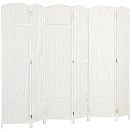 Homcom - Room Divider, Folding Privacy Screen, Tall Freestanding Wall Partition for Home Office and Bedroom - White
