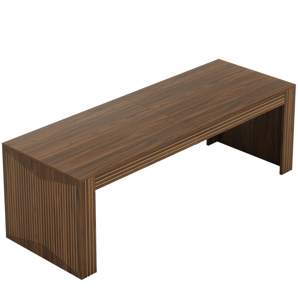 Back. Resenkos - Kadyn Study Writing Desk, Computer Desk,79" Two Person Desk, Computer Desk Double Office Desk,Brown - Brown.