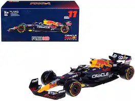 Bburago - Red Bull Racing RB18 #11 Sergio Perez "Formula One F1 World Championship" (2022) with Display Case 1/43 Diecast - Black