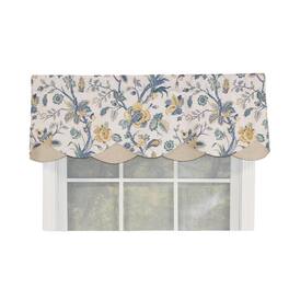 RLF Home - Gianna Petticoat Valance 3"Rod Pocket, Contrast Bottom fabric. 50" x 15" - White