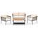 Alt View 9. Costway - 4 PCS Patio Furniture Set with 2-Tier Coffee Table Acacia Wood Armrests Tabletop - Off White,Grey.