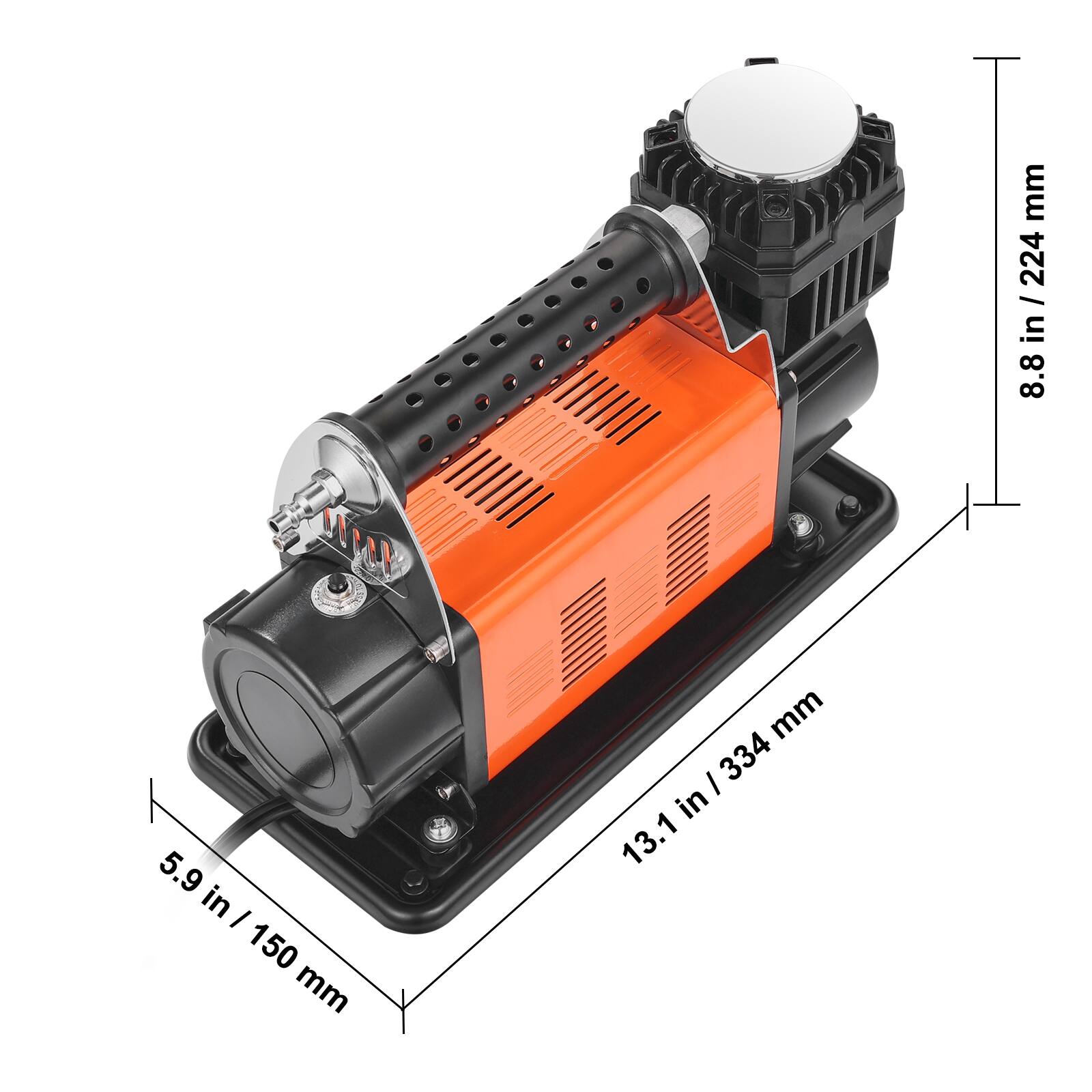 8.8 in / 224 mm  
5.9 in / 150 mm  
13.1 in / 334 mm